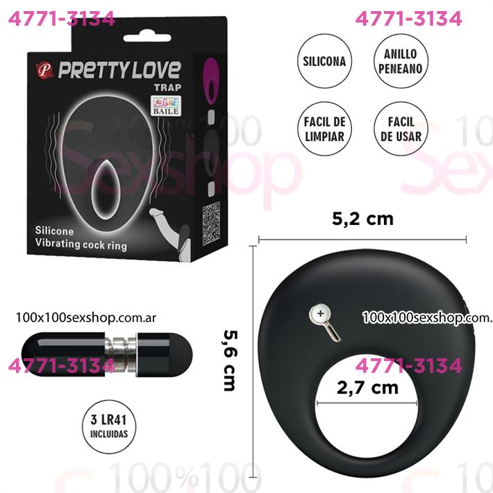 Cód: CA SS-PL-210140 - Anillo para retrasar la eyaculacion con 3 modos de vibracion - $ 41300