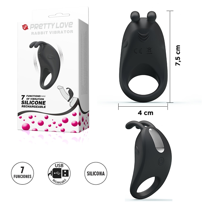 Anillo para retrasar la eyaculacion y estimular el clitoris con carga USBEAN: 6959532318913