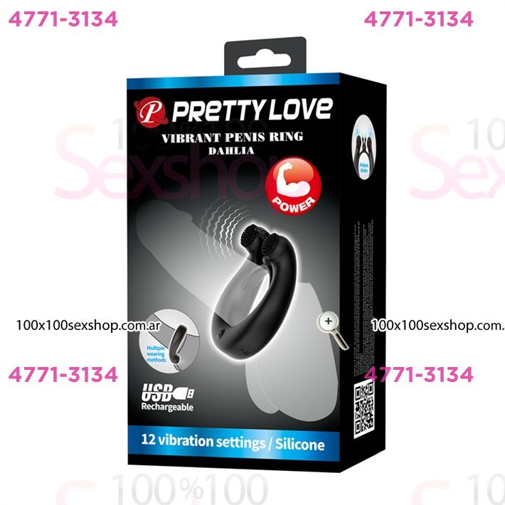 Anillo Vibrador Doble Motor con 12 Modos para Parejas