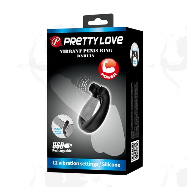 Anillo Vibrador Doble Motor con 12 Modos para Parejas