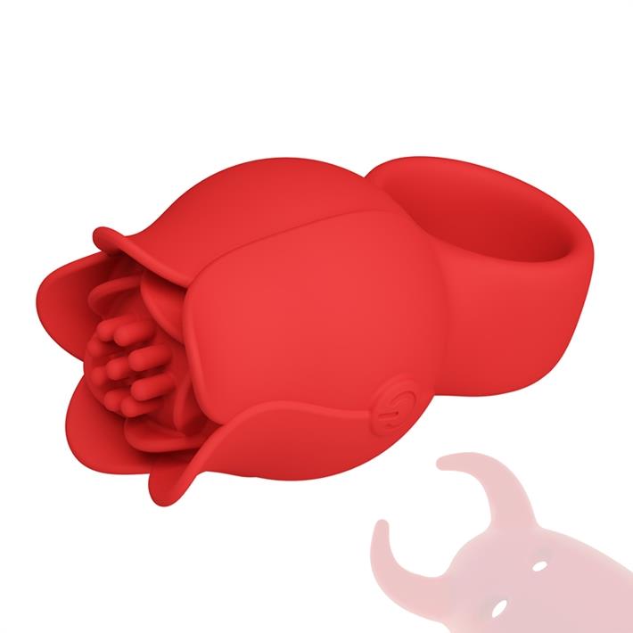 Vibrador en Forma de Rosa para Dedo con 10 Modos de Vibración