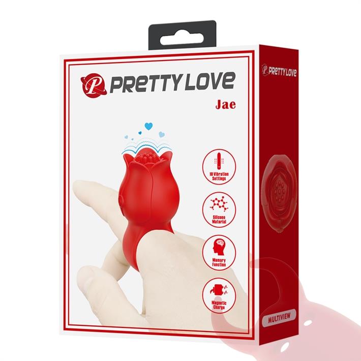 Vibrador en Forma de Rosa para Dedo con 10 Modos de Vibración