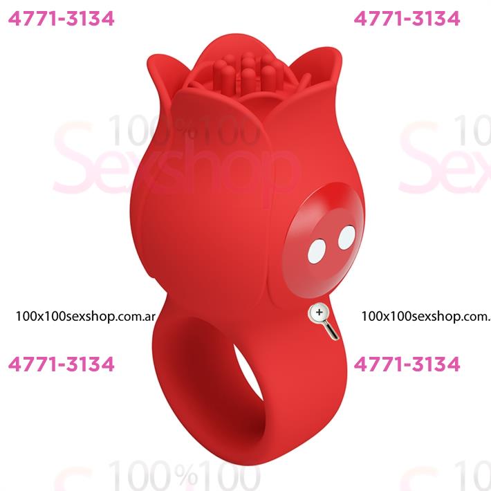 Vibrador en Forma de Rosa para Dedo con 10 Modos de Vibración