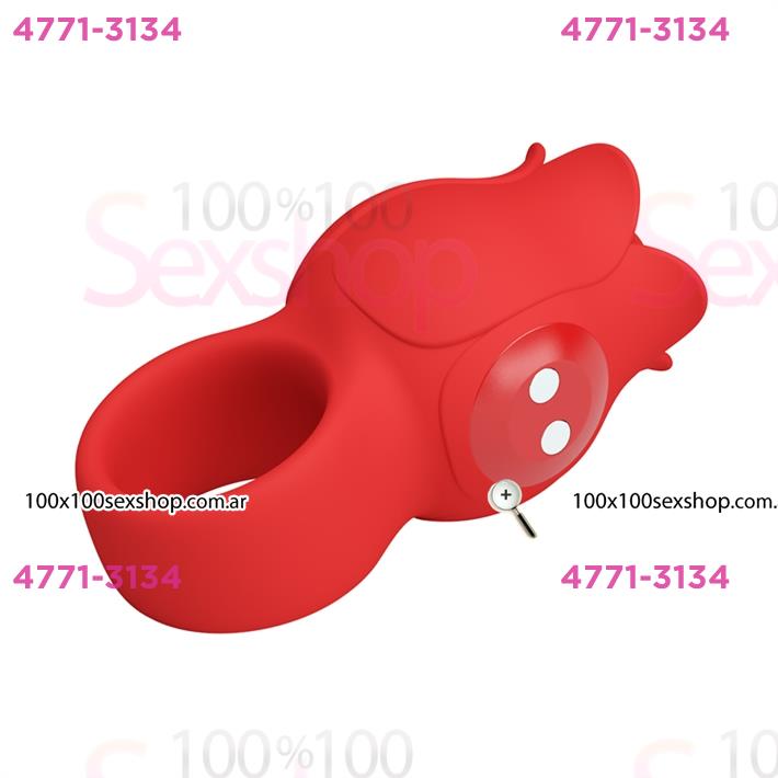 Vibrador en Forma de Rosa para Dedo con 10 Modos de Vibración