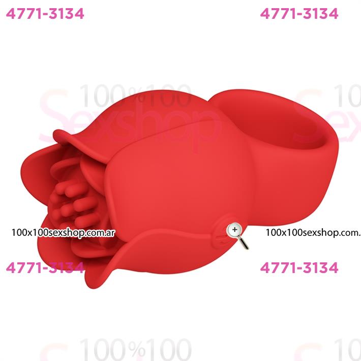 Vibrador en Forma de Rosa para Dedo con 10 Modos de Vibración