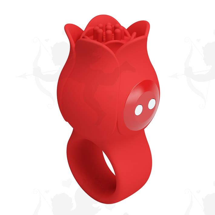 Vibrador en Forma de Rosa para Dedo con 10 Modos de Vibración