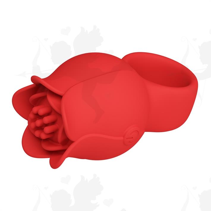 Vibrador en Forma de Rosa para Dedo con 10 Modos de Vibración