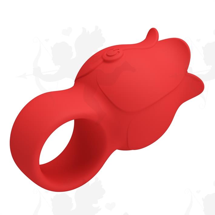 Vibrador en Forma de Rosa para Dedo con 10 Modos de Vibración