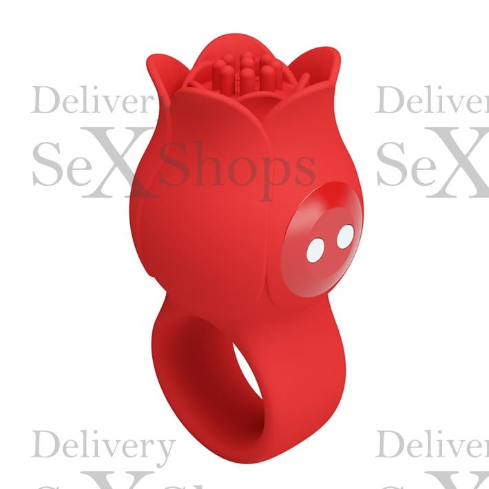 Vibrador en Forma de Rosa para Dedo con 10 Modos de Vibración Vibrador en Forma de Rosa para Dedo con 10 Modos de Vibración