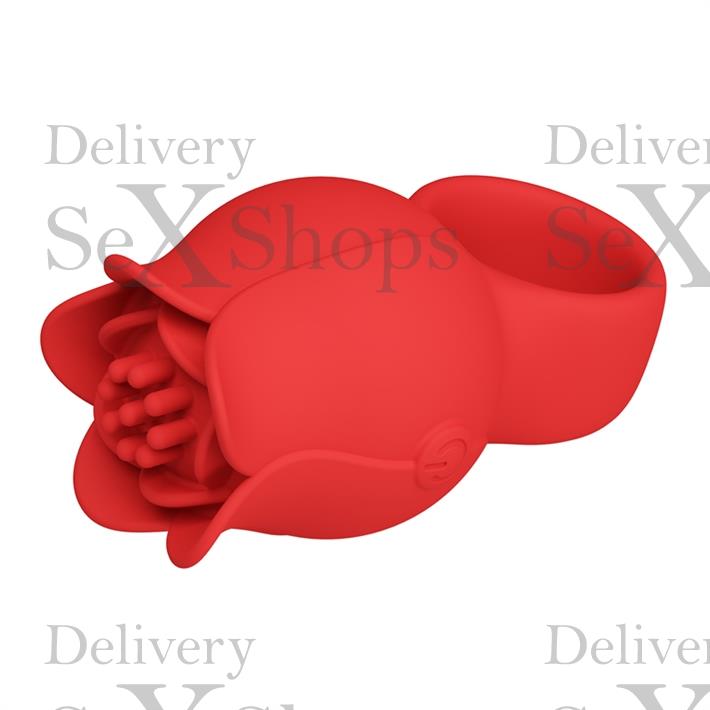 Vibrador en Forma de Rosa para Dedo con 10 Modos de Vibración Vibrador en Forma de Rosa para Dedo con 10 Modos de Vibración