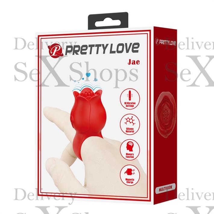 Vibrador en Forma de Rosa para Dedo con 10 Modos de Vibración