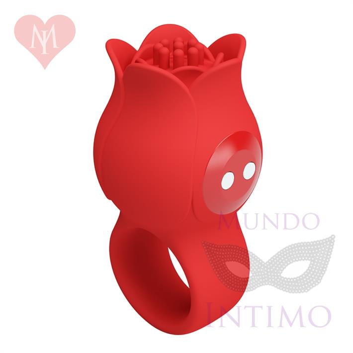 Vibrador en Forma de Rosa para Dedo con 10 Modos de Vibración