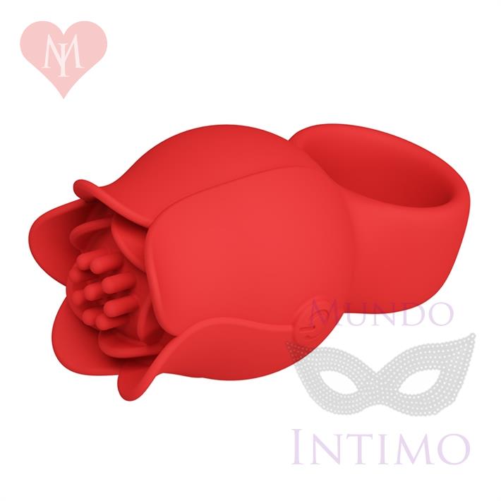 Vibrador en Forma de Rosa para Dedo con 10 Modos de Vibración