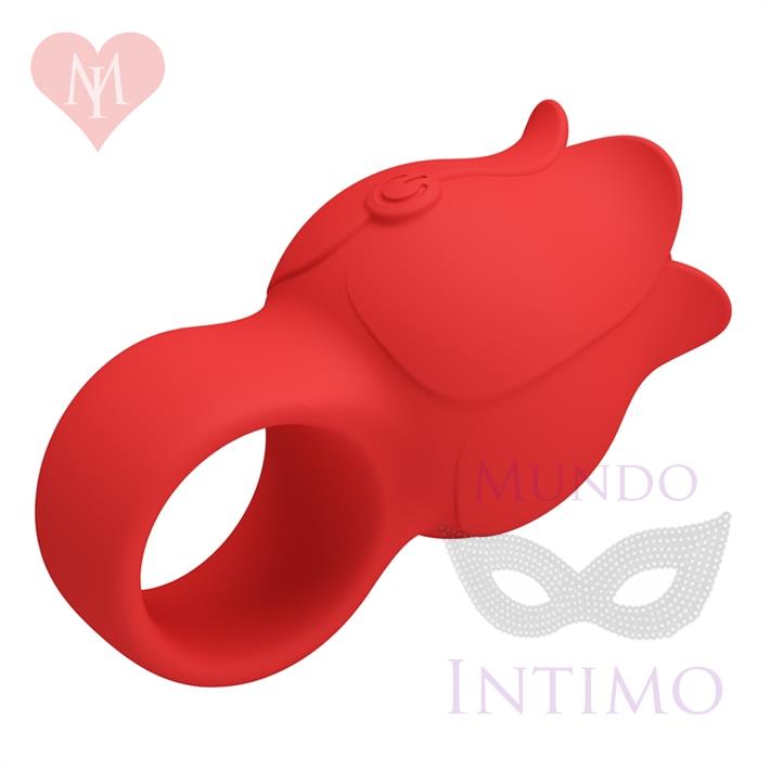 Vibrador en Forma de Rosa para Dedo con 10 Modos de Vibración