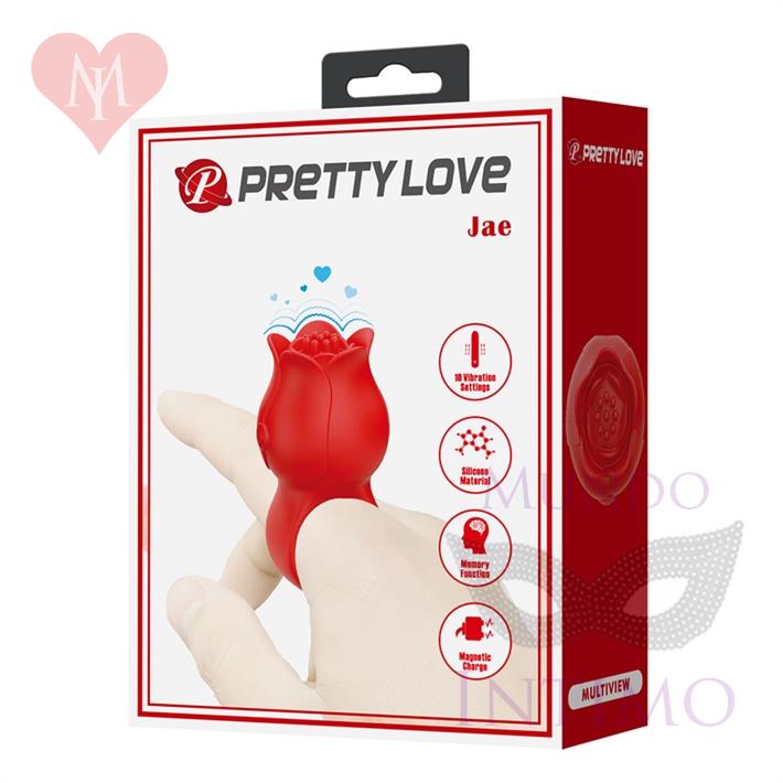 Vibrador en Forma de Rosa para Dedo con 10 Modos de Vibración