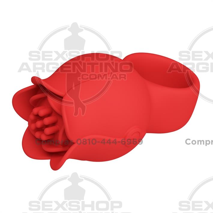 Vibrador en Forma de Rosa para Dedo con 10 Modos de Vibración