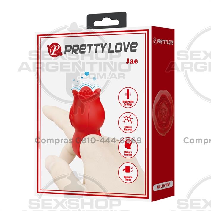 Vibrador en Forma de Rosa para Dedo con 10 Modos de Vibración