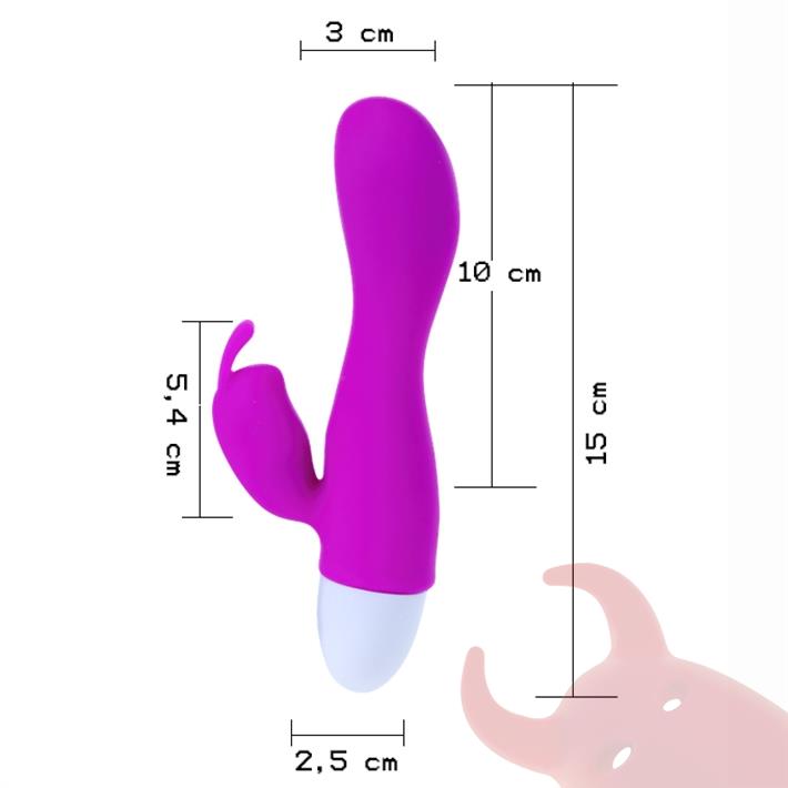 Vibrador con masajeador de clitoris y carga usb