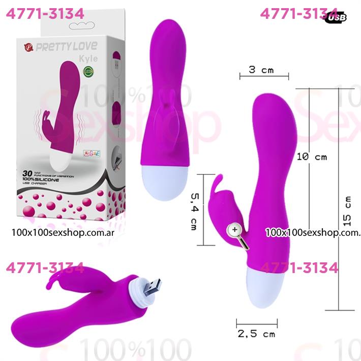 Cód: CA SS-PL-241017 - Vibrador con masajeador de clitoris y carga usb - $ 62400