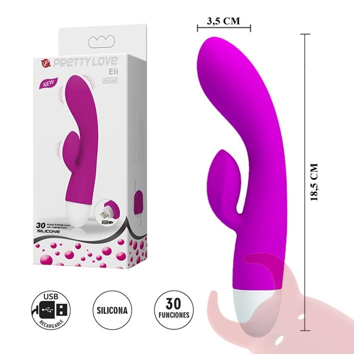  Estimulador de punto G con masajeador de clitoris y carga USB 