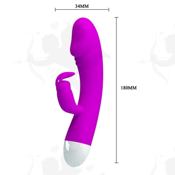 Vibrador 2 motores con estimulador de clitoris recarga USB