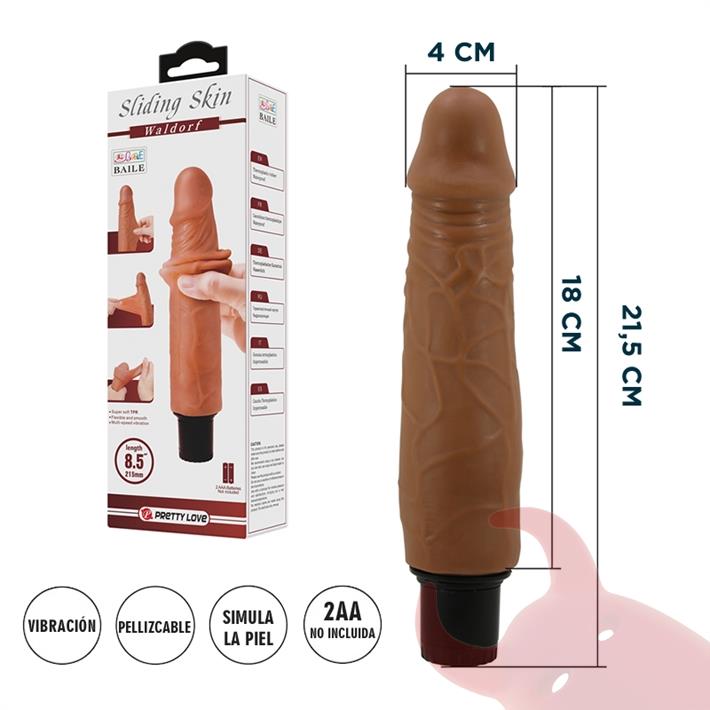  Vibrador color piel deslizante realista, vibraciones de varias velocidades y material TPR 