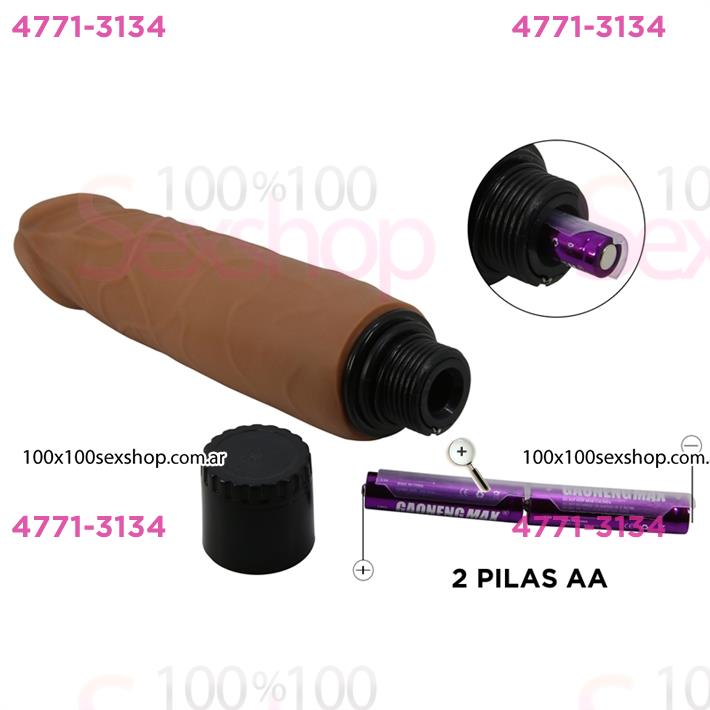 Vibrador color piel deslizante realista, vibraciones de varias velocidades y material TPR