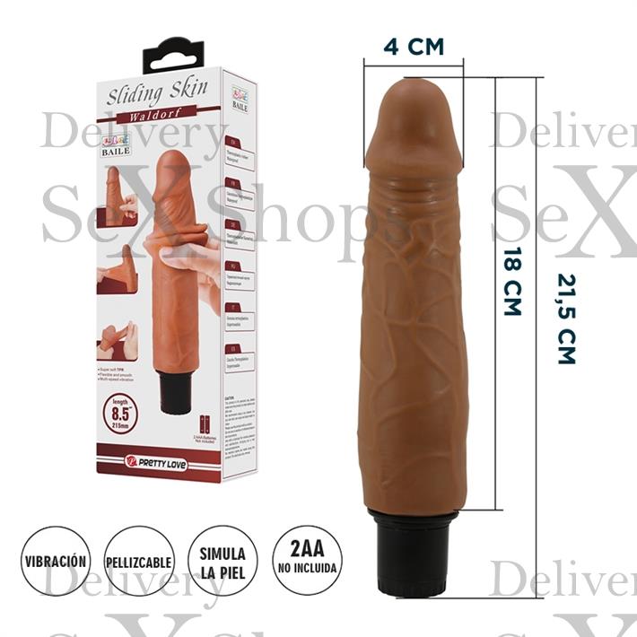Vibrador color piel deslizante realista, vibraciones de varias velocidades y material TPR Vibrador color piel deslizante realista, vibraciones de varias velocidades y material TPR