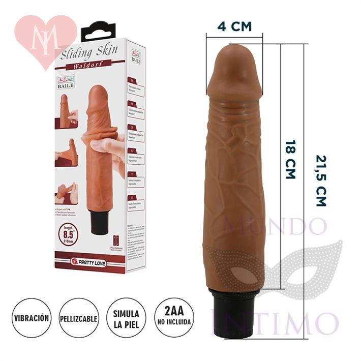  Vibrador color piel deslizante realista, vibraciones de varias velocidades y material TPR 