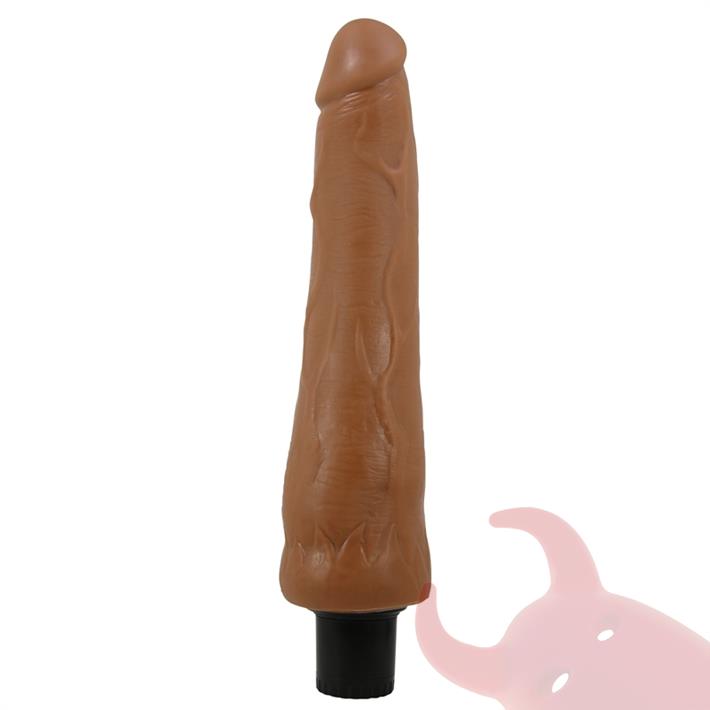 Vibrador color piel deslizante realista, vibraciones de varias velocidades y material TPR