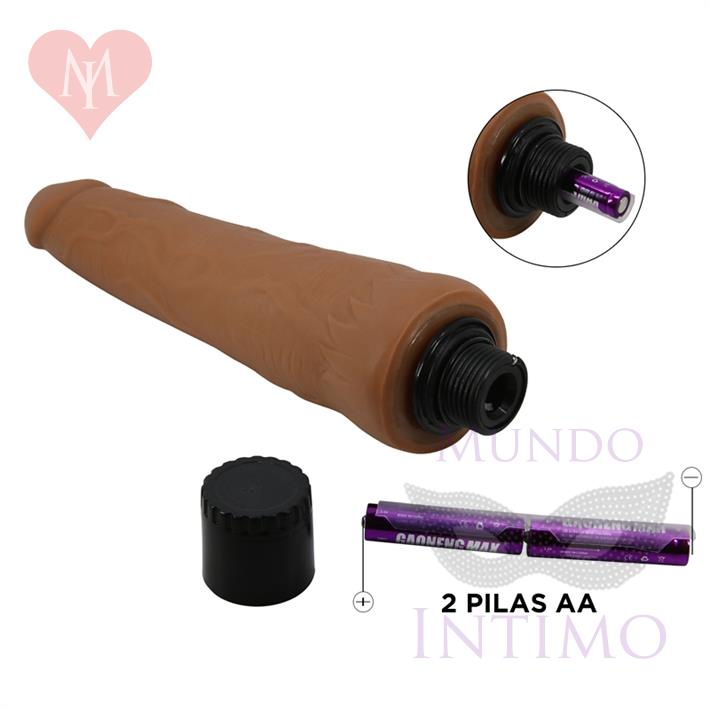 Vibrador color piel deslizante realista, vibraciones de varias velocidades y material TPR