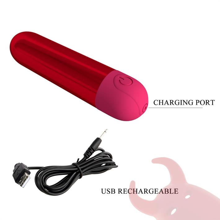 Pequeña bala Metálico con 10 Potentes Modos de Vibración