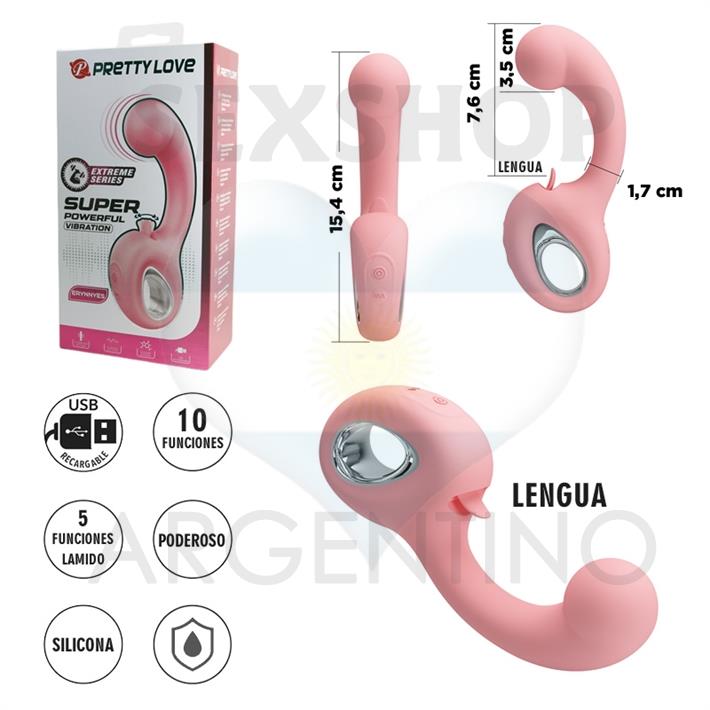 Estimulador de punto G con 5 funciones de lamido y carga USB