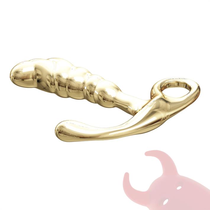 Plug de metal prostatico dorado