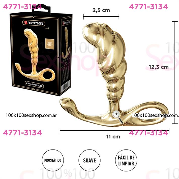 Plug de metal prostatico dorado