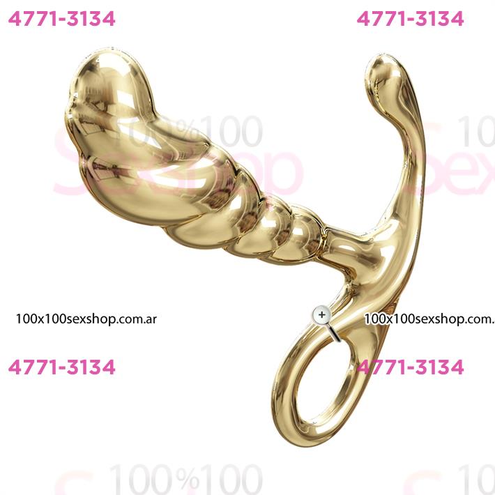 Plug de metal prostatico dorado