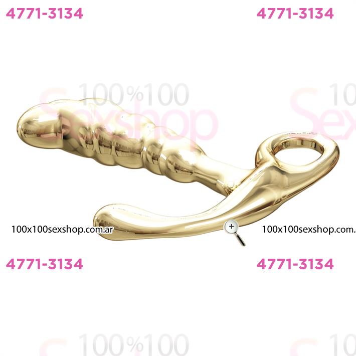 Plug de metal prostatico dorado