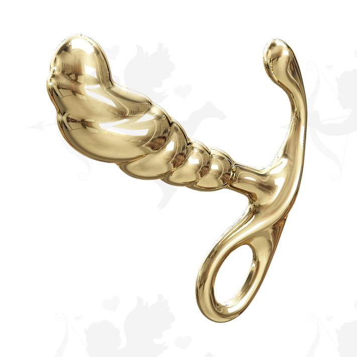 Plug de metal prostatico dorado