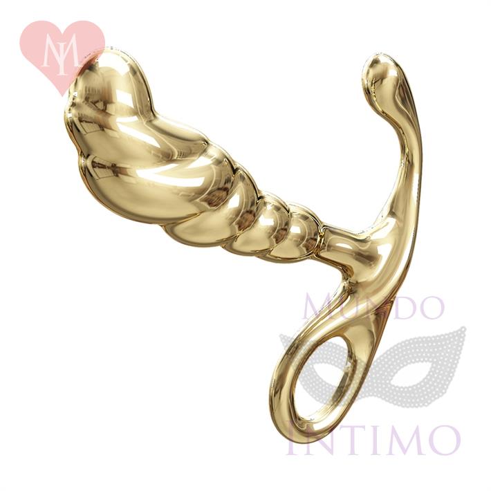 Plug de metal prostatico dorado