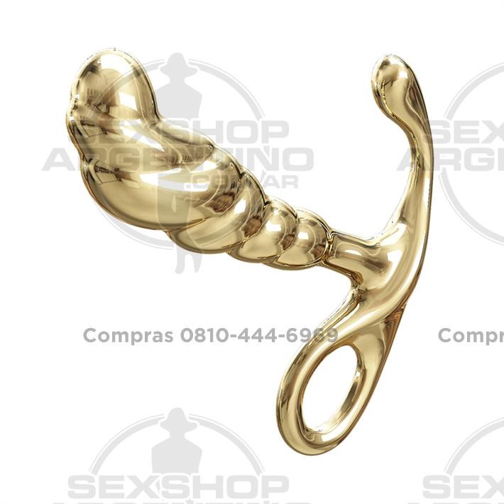 Plug de metal prostatico dorado