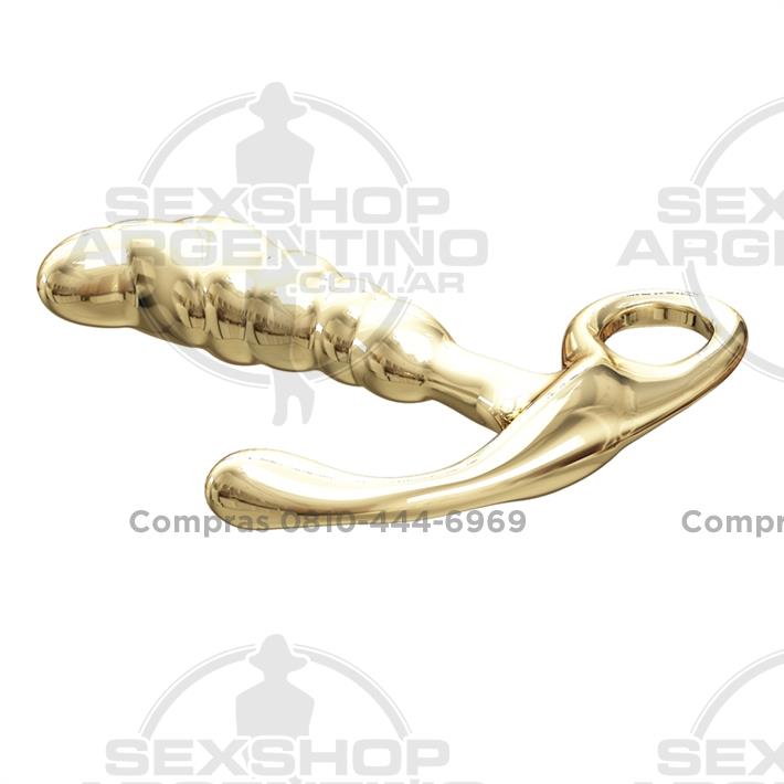 Plug de metal prostatico dorado