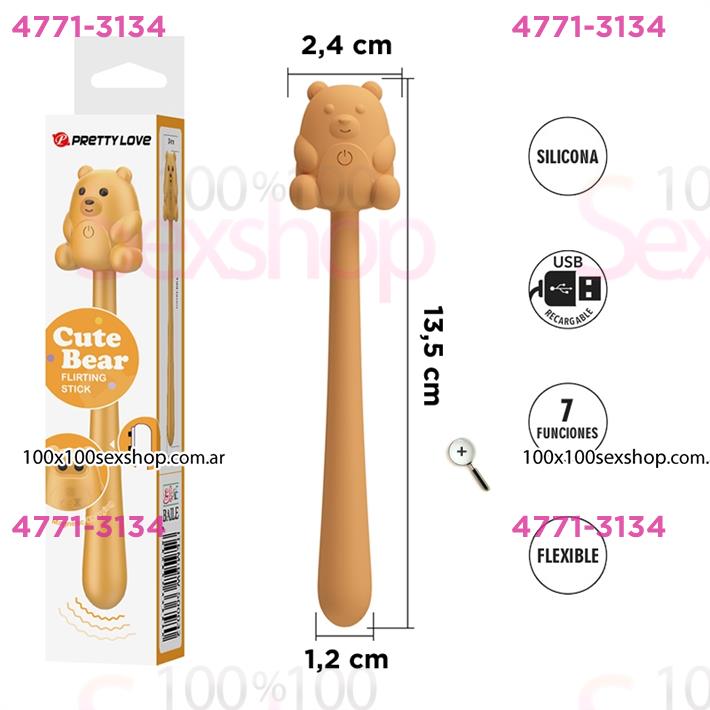Cód: CA SS-PL-500032 - Varita Flirteo Oso Lindo - 7 Modos, Recargable y Suave - $ 45000