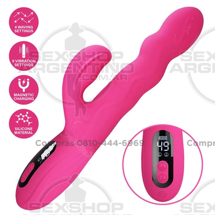 Estimulador ondulante: 4 modos de movimiento, 9 vibraciones y pantalla LED recargable