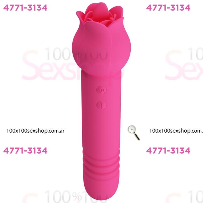 Rose Wand: masajeador doble con funciones de vibración, succión y carga magnética