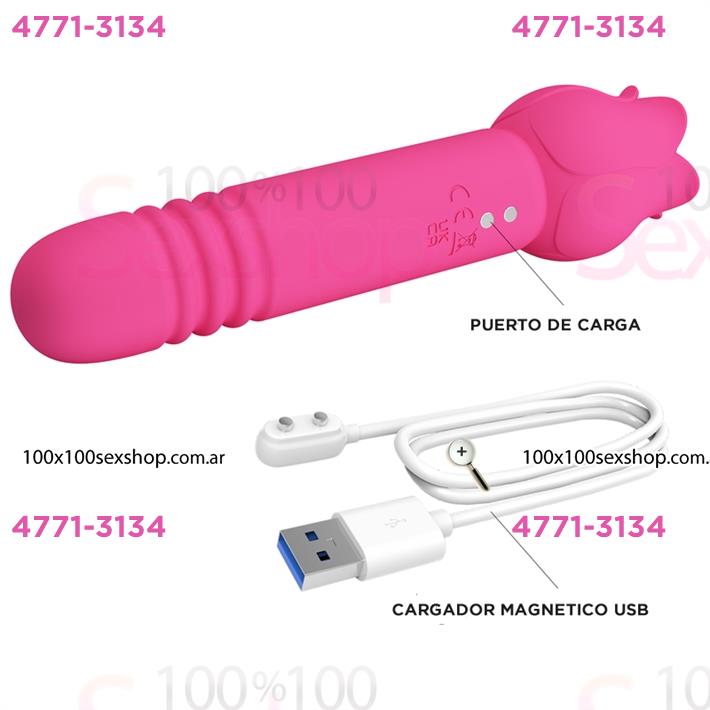 Rose Wand: masajeador doble con funciones de vibración, succión y carga magnética