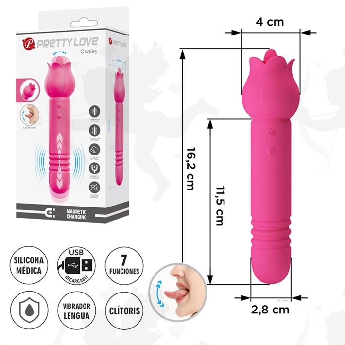  Rose Wand: masajeador doble con funciones de vibración, succión y carga magnética 