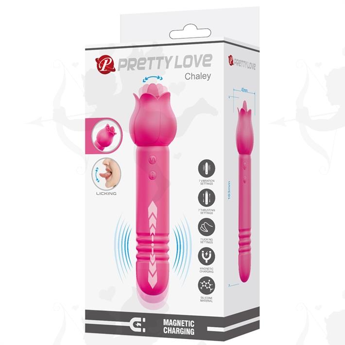 Rose Wand: masajeador doble con funciones de vibración, succión y carga magnética