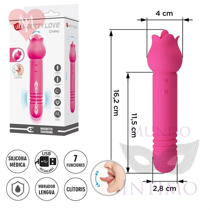  Rose Wand: masajeador doble con funciones de vibración, succión y carga magnética 