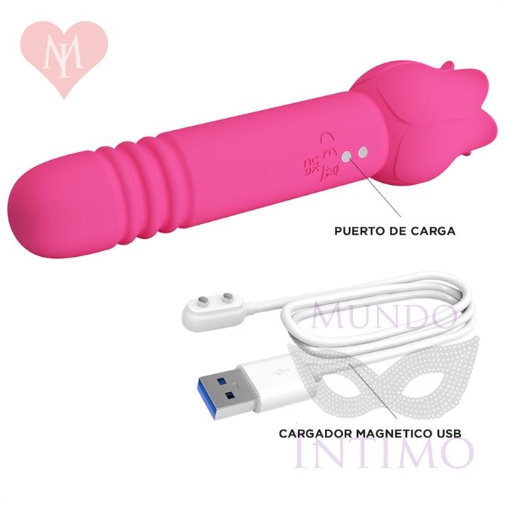 Rose Wand: masajeador doble con funciones de vibración, succión y carga magnética