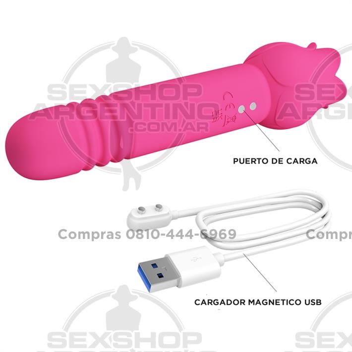 Rose Wand: masajeador doble con funciones de vibración, succión y carga magnética